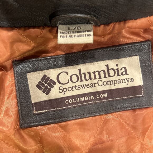 Columbia Sportswear Brown Leather Jacket Mens Large 100% Leather Outershell - Picture 12 of 12